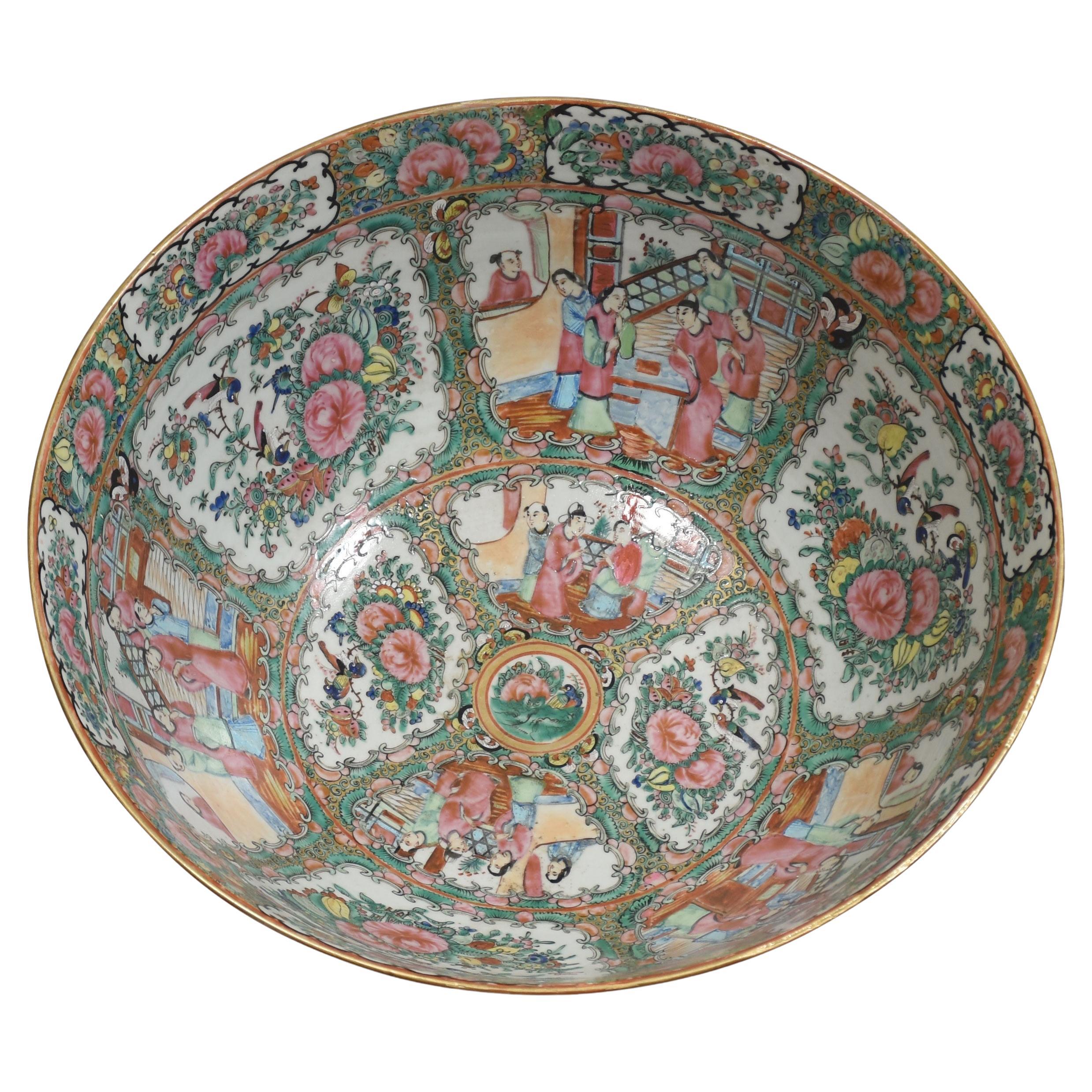 Large Chinese Canton Famille Rose Bowl