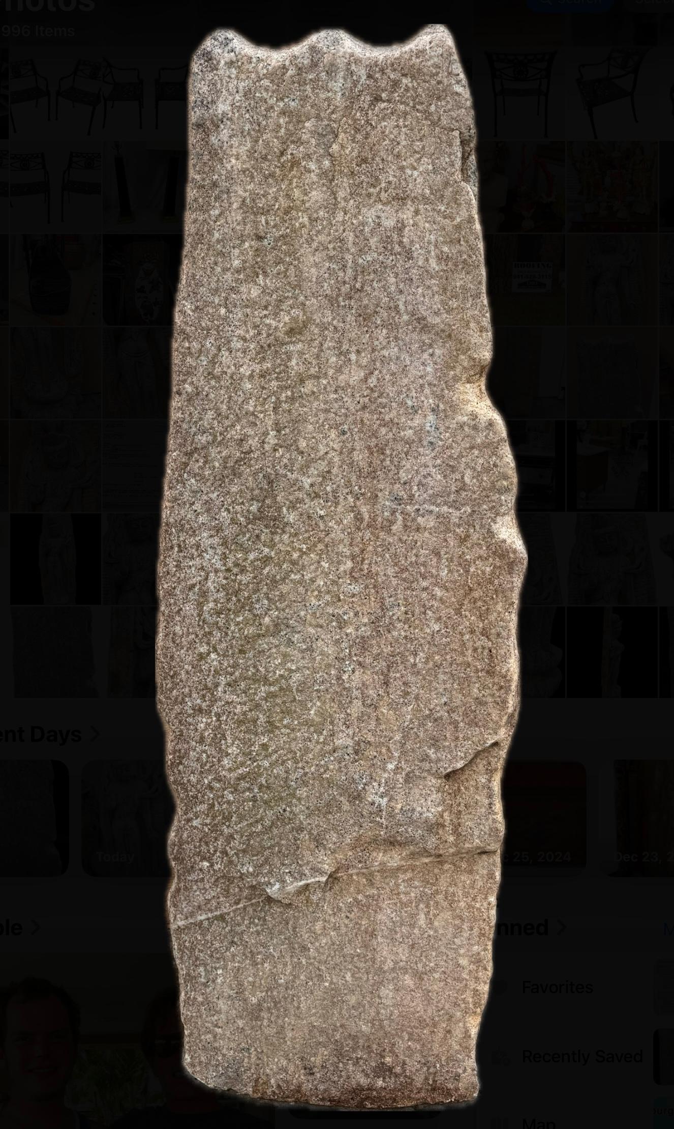 Large Chinese Carved White Stone Temple Stele Sculpture of a Guan Yin For Sale 3