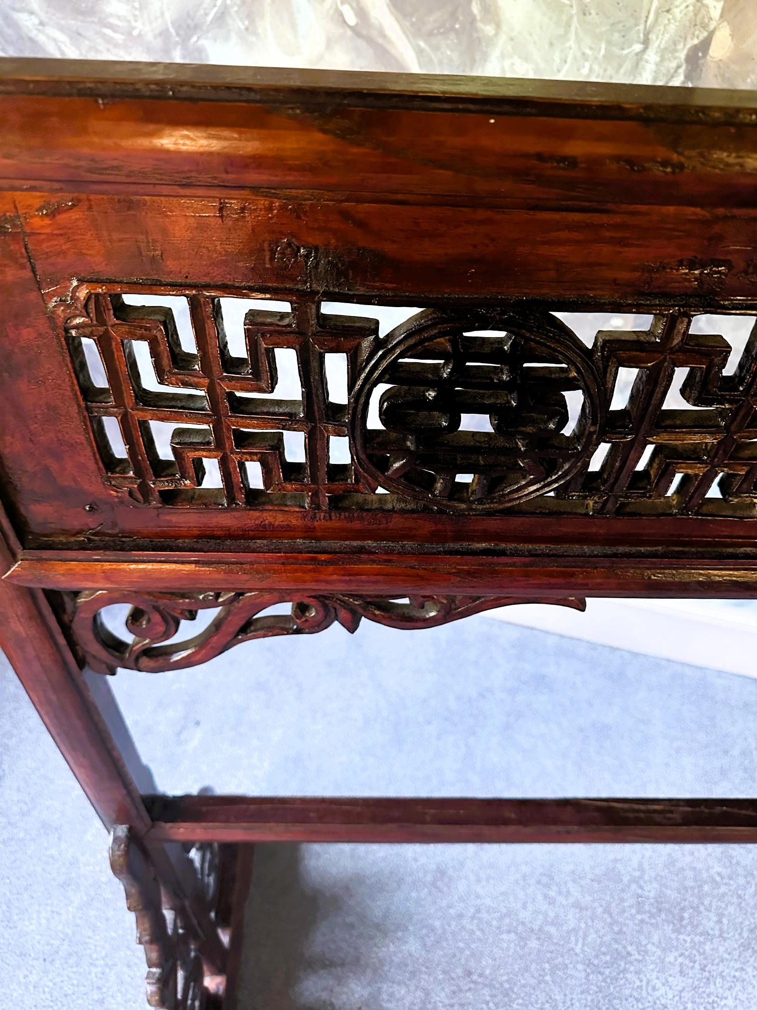 Large Antique Chinese Carved Wood Robe Display Rack For Sale 5