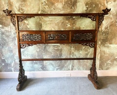Large Antique Chinese Carved Wood Robe Display Rack