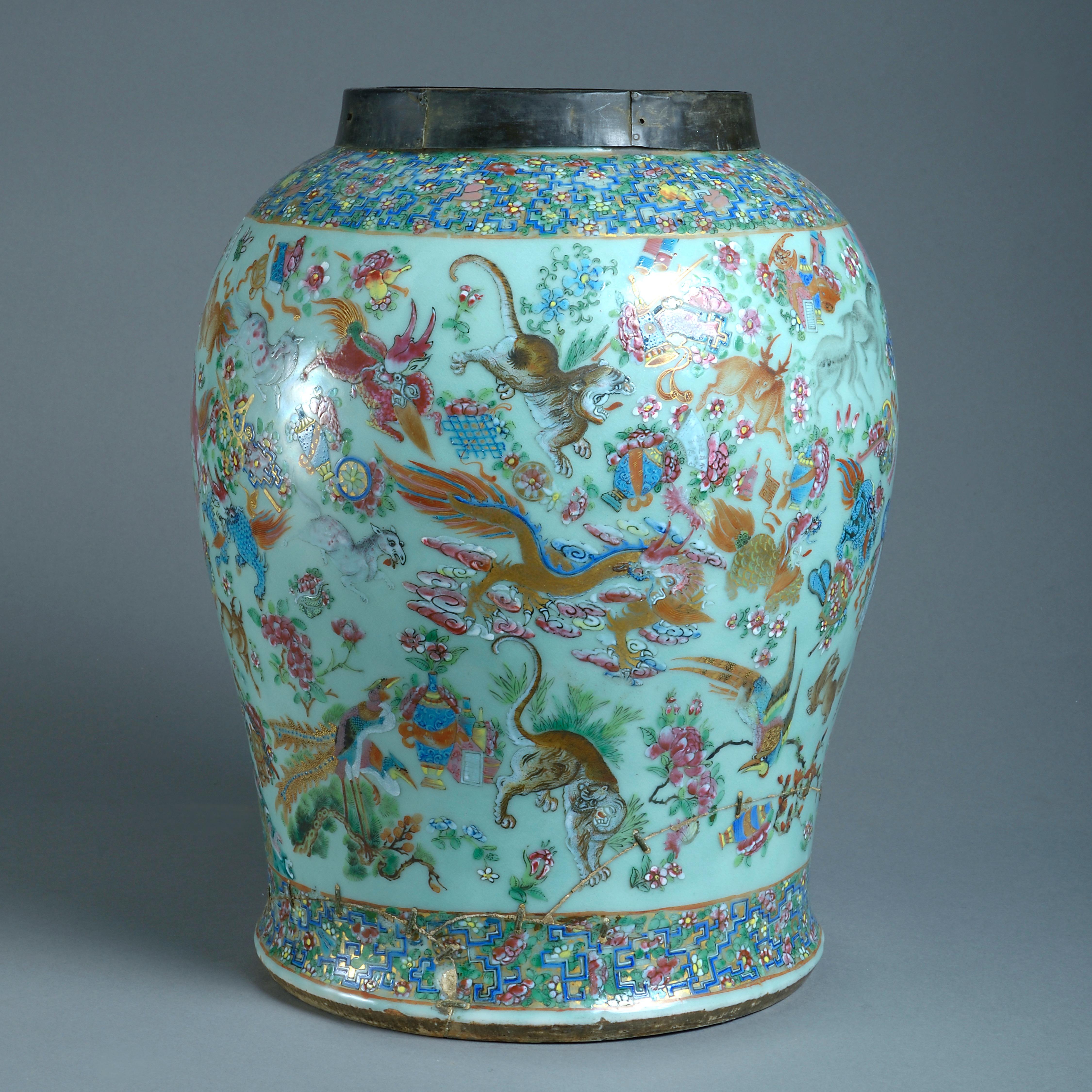 Grande vaso cinese in celadon In condizioni buone in vendita a London, GB