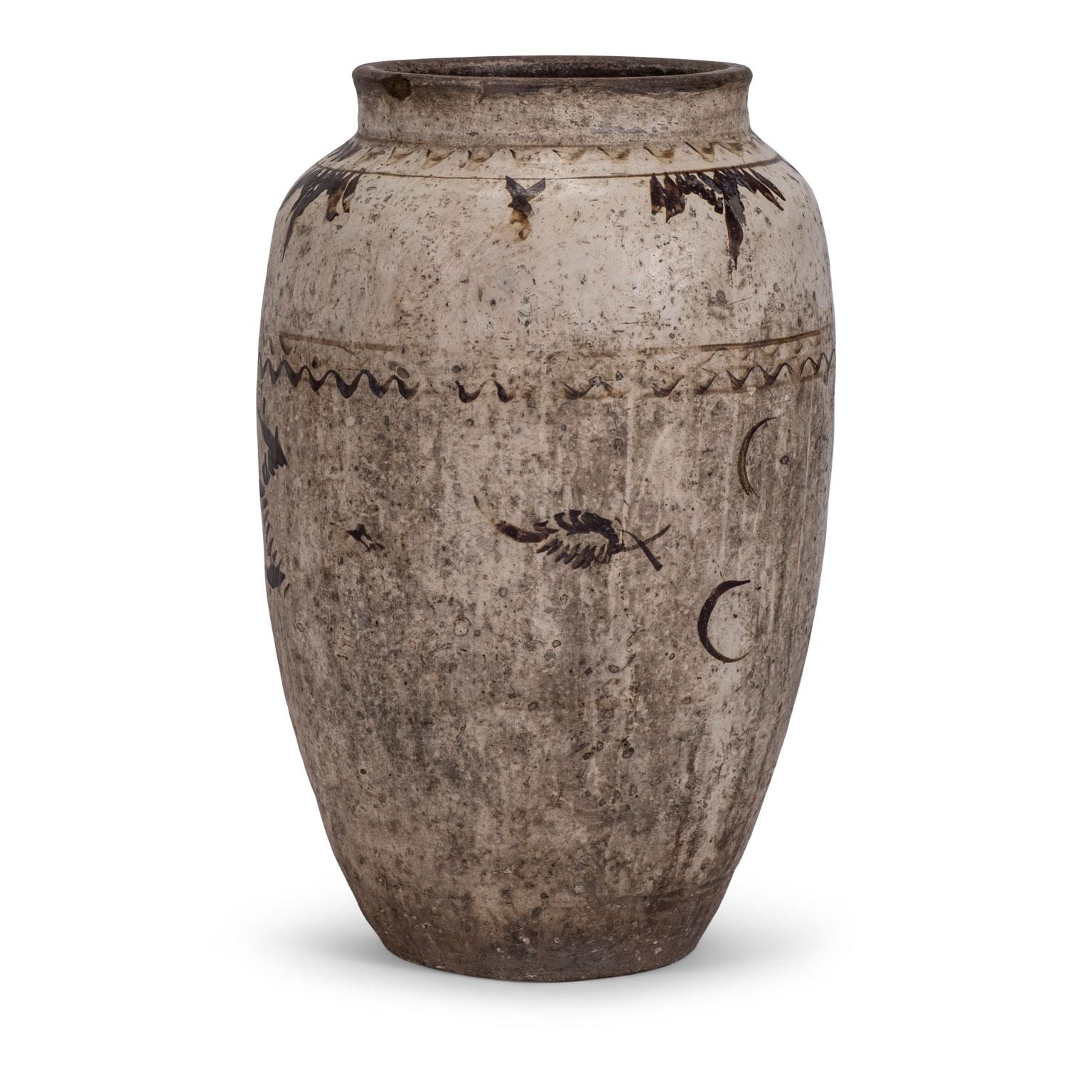 Glazed Large Chinese Cizhou Stoneware Wine Jar