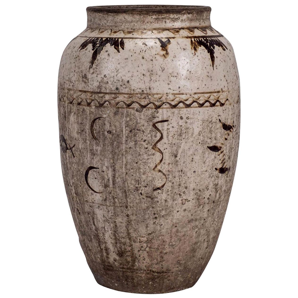 Large Chinese Cizhou Stoneware Wine Jar