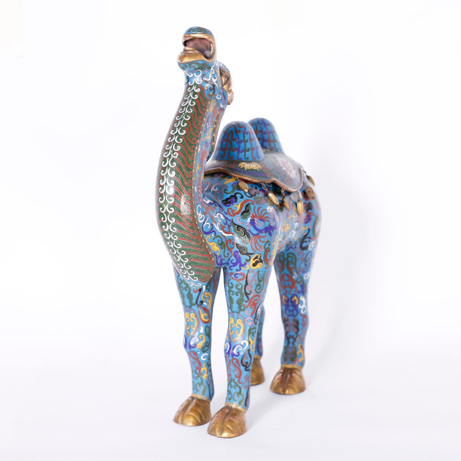 Large Chinese Cloisonne Camel In Good Condition In Palm Beach, FL