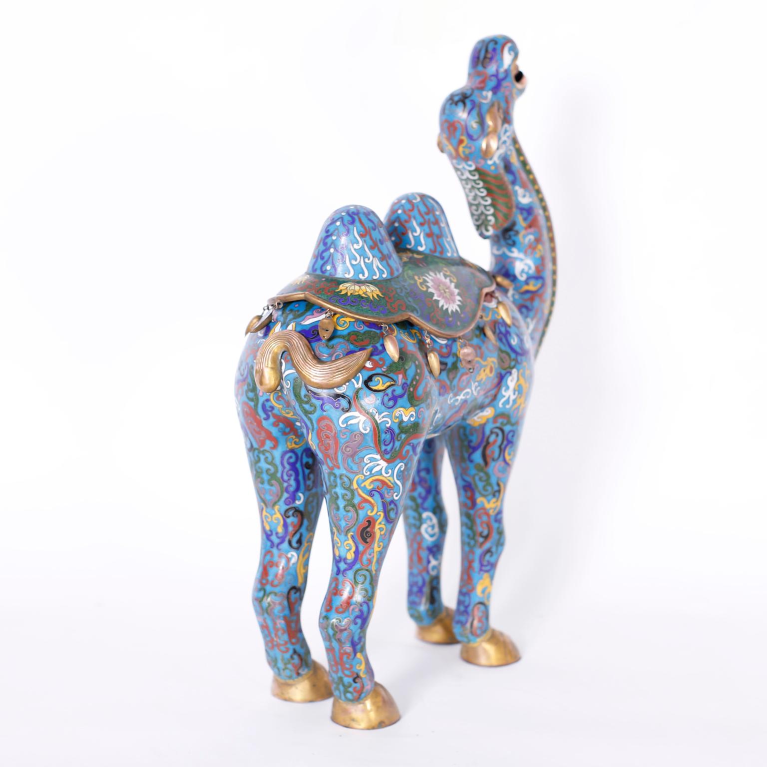 Brass Large Chinese Cloisonne Camel
