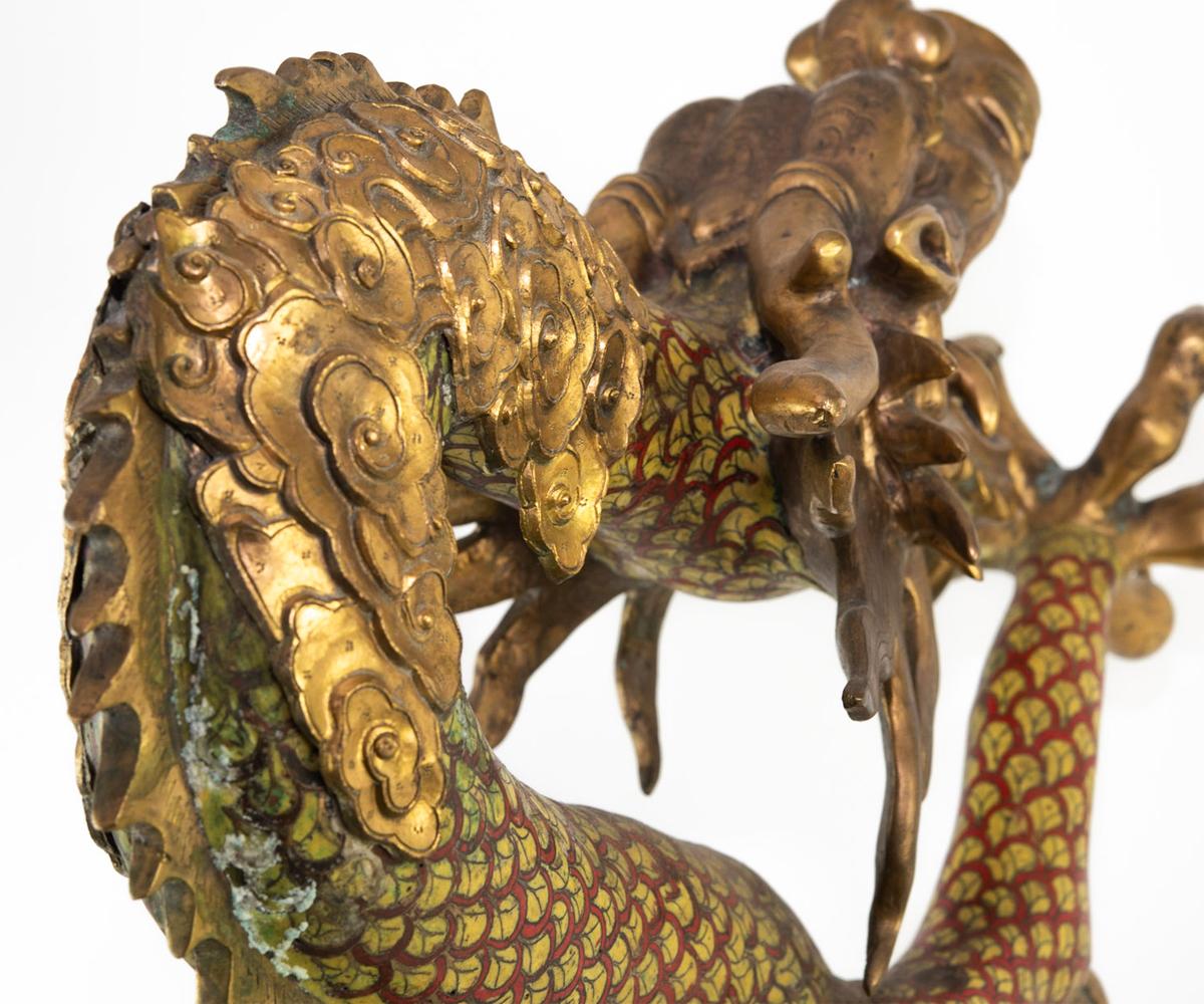 20th Century Large Chinese Cloisonné Dragon