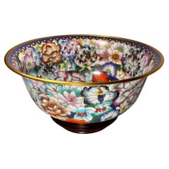 Large Chinese Cloisonne Enamel Bowl, Qing Dynasty