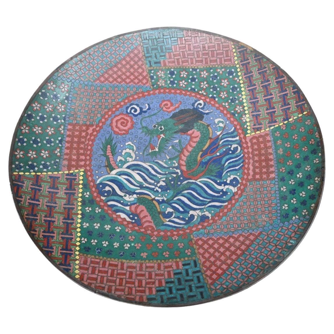 Large Chinese Cloisonné Enamel on brass Dish 19th Century