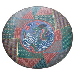 Large Chinese Cloisonné Enamel on brass Dish 19th Century