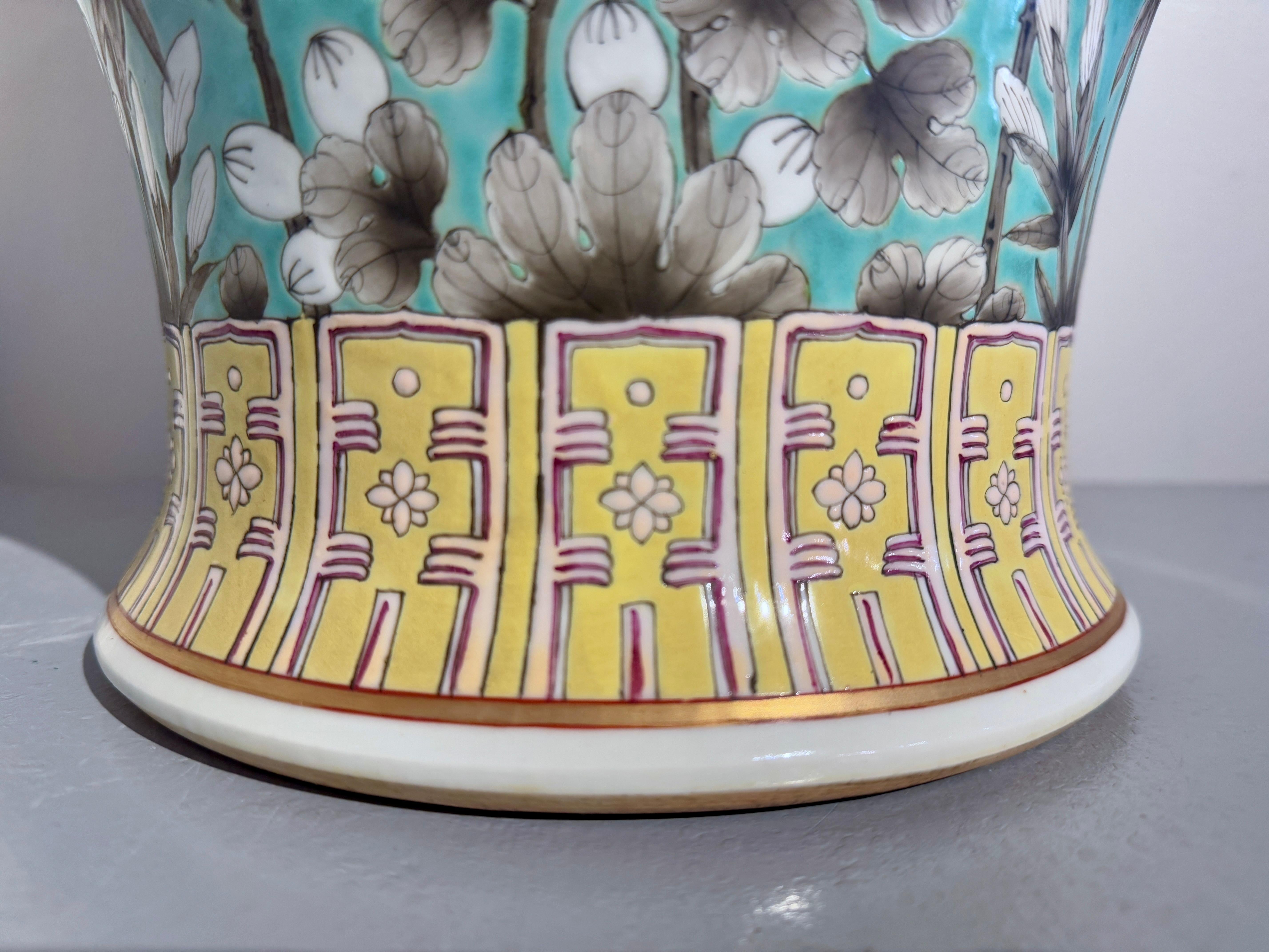Large Chinese Dayazhai Style Temple Jar and Cover, Mid 20th Century, China For Sale 4