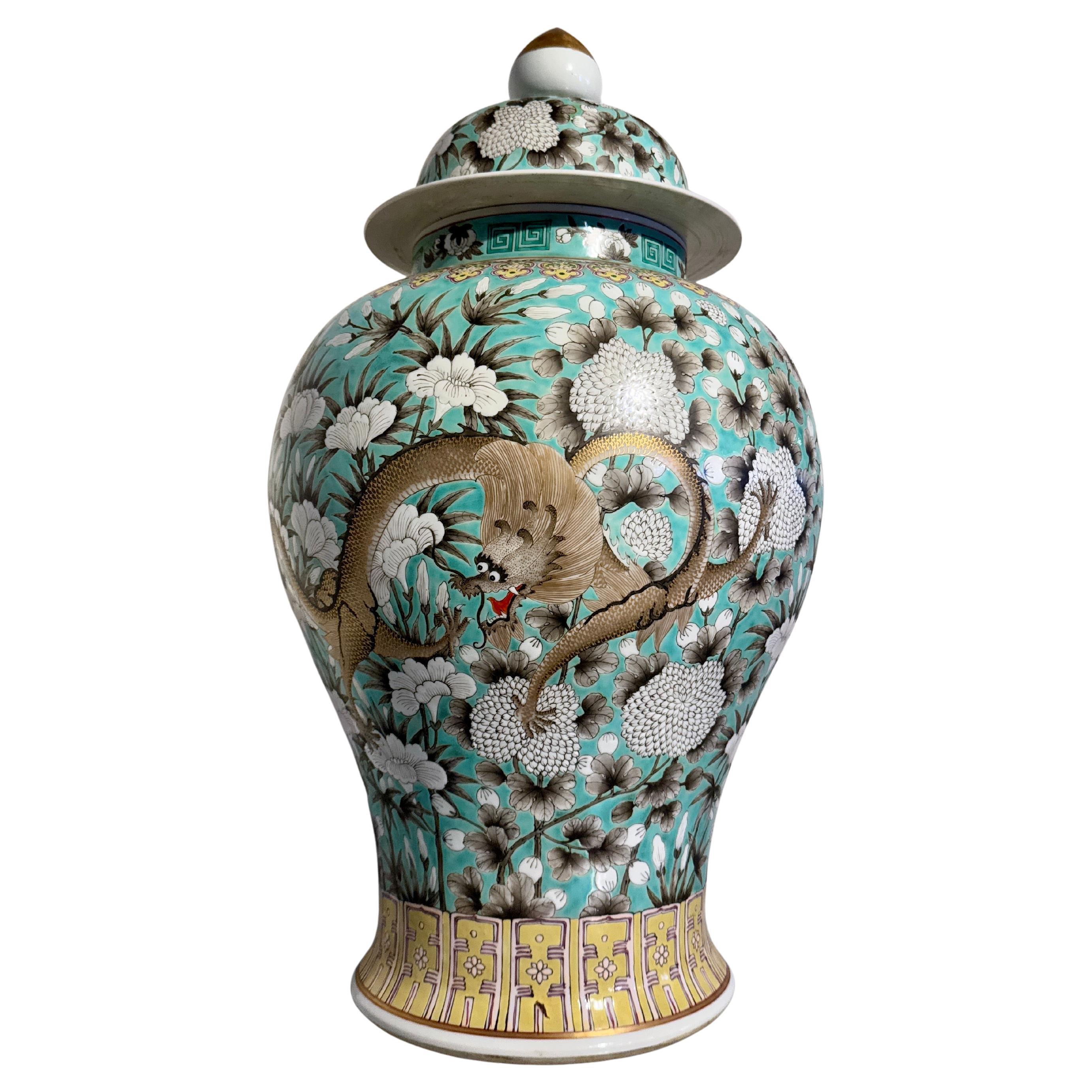 Large Chinese Dayazhai Style Temple Jar and Cover, Mid 20th Century, China