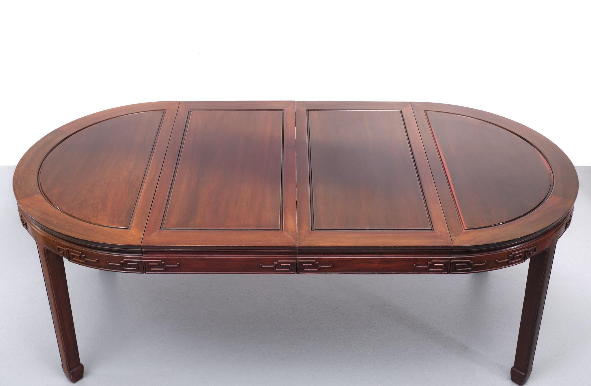 Large Chinese Dining Set 8 Chairs 1960s For Sale at 1stDibs