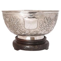 Large Chinese Export Silver Bowl