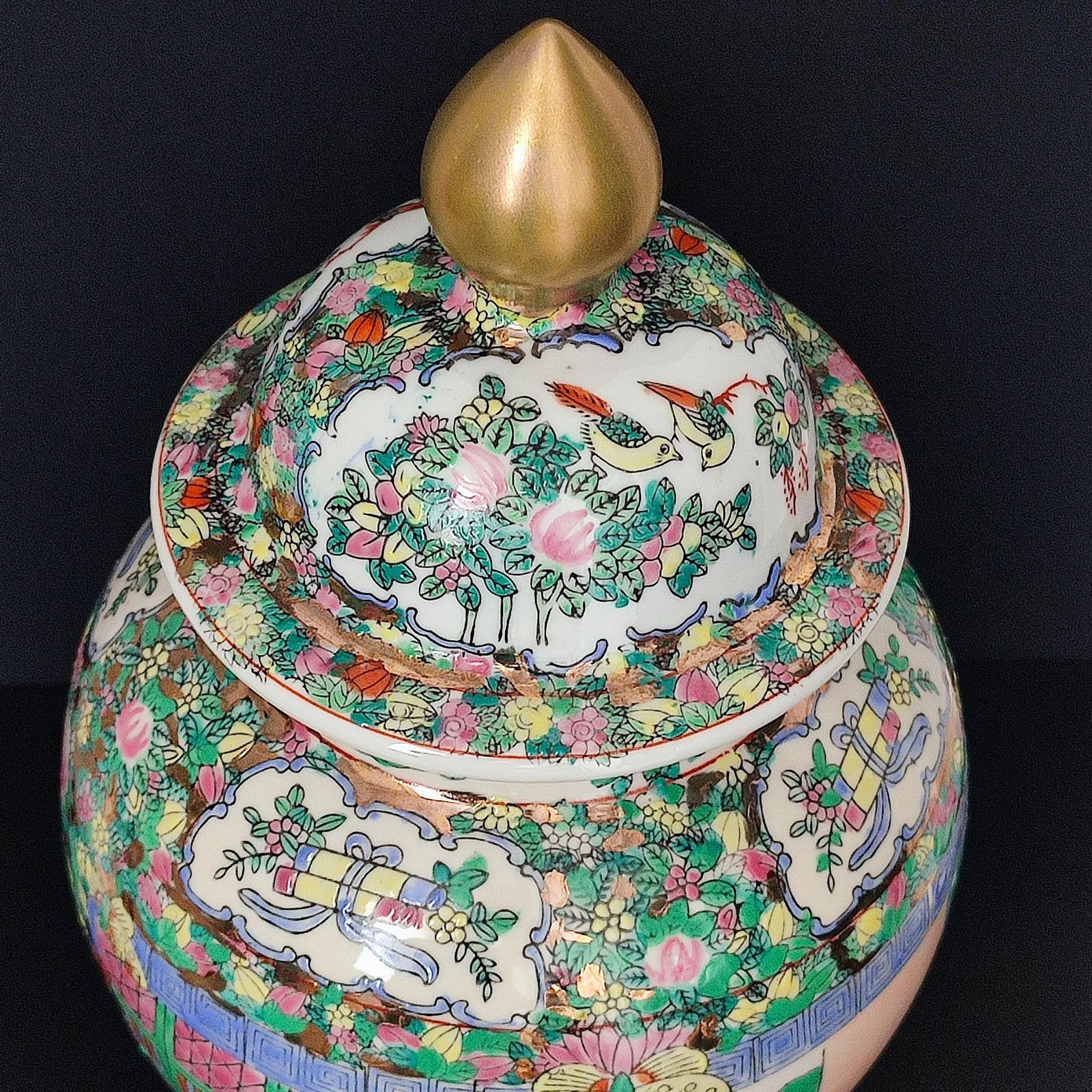 Large Chinese Famille Rose Lidded Jar For Sale 2