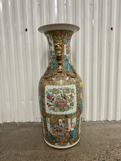 Large Chinese Famille Rose Medallion Palace Size Floor Vase