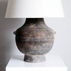 Large Chinese Han Dynasty Stoneware Vessel Lamp
