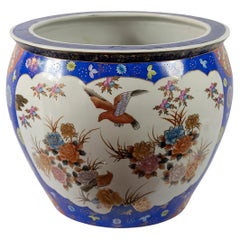 Used Large Chinese Handmade Ceramic Planter Pot Fish Basin