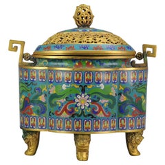 Large Chinese Incense Burner Bronze or Copper Straits SE Asia, 20th Century