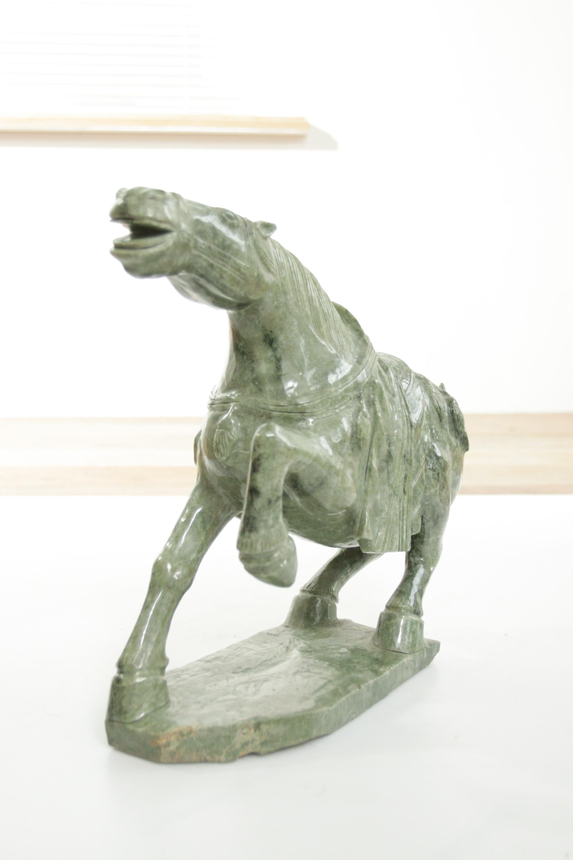 Late 20th Century Large Chinese Jade Horse  For Sale