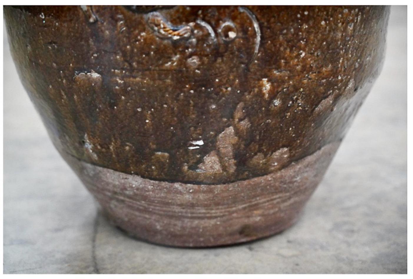 Glazed Large Chinese Martaban Jar, Ming Dynasty For Sale