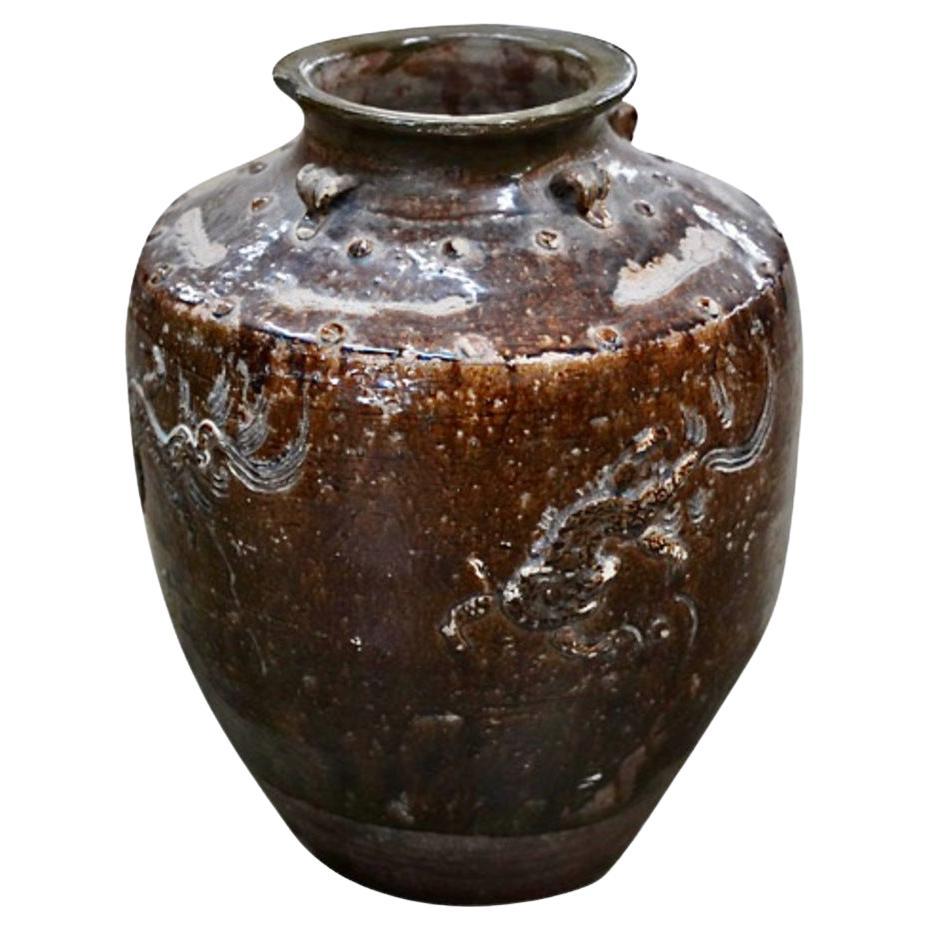 Large Chinese Martaban Jar, Ming Dynasty For Sale