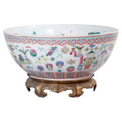 Grand bol chinois en porcelaine multicolore
