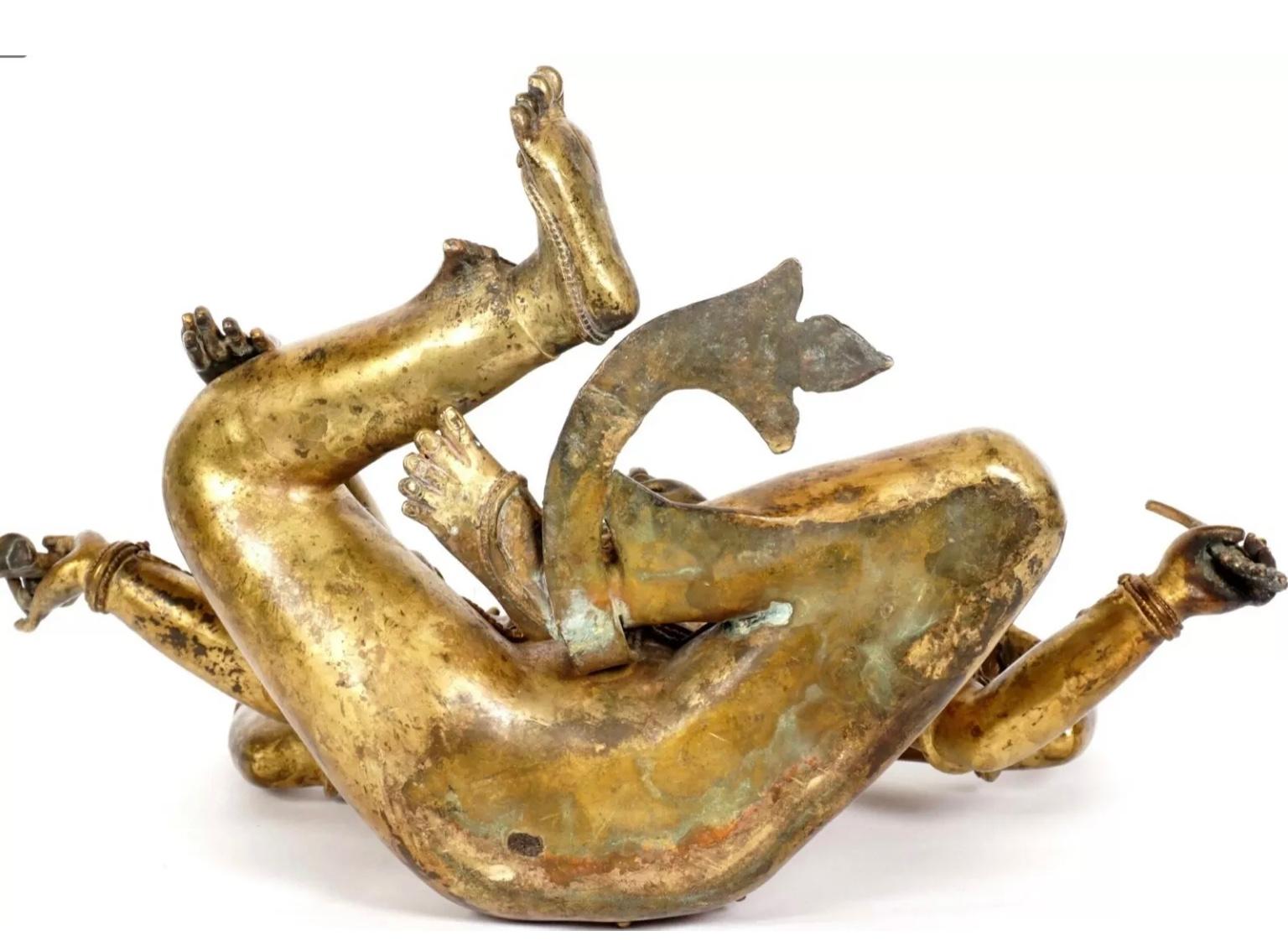 Large Chinese Nepalese Gilt Bronze Figure Vasudhara 3