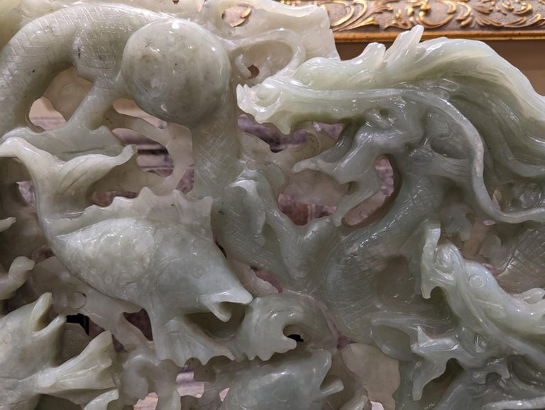 Large Chinese Nephrite Jade Stone Sculpture Hand Carved Fine Art