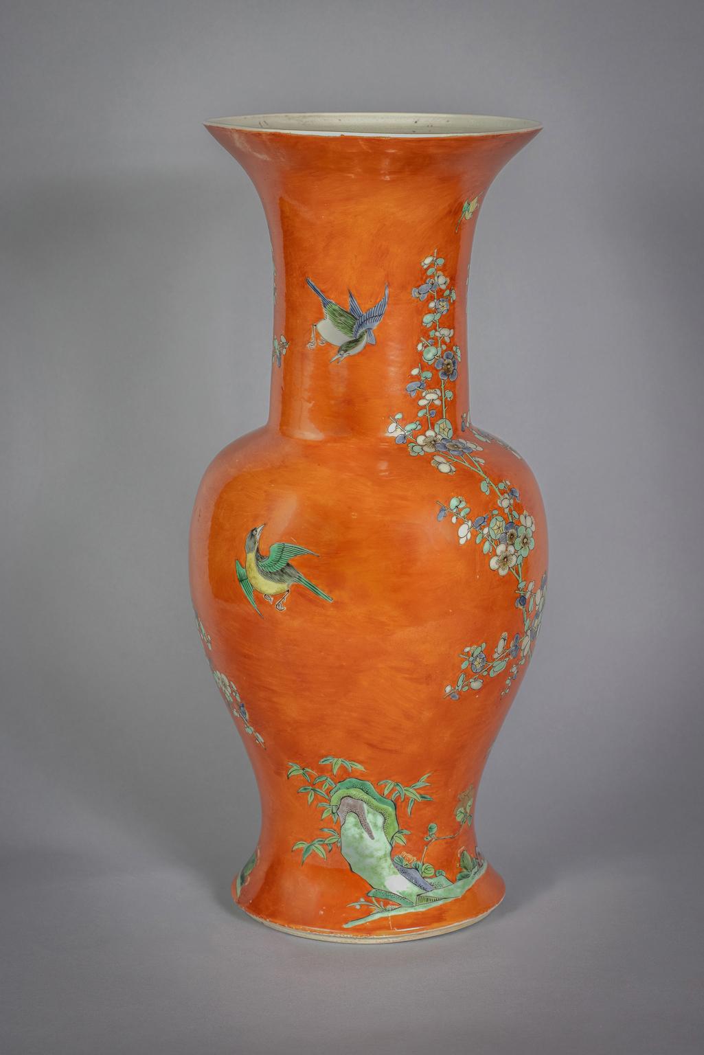 orange chinese vase