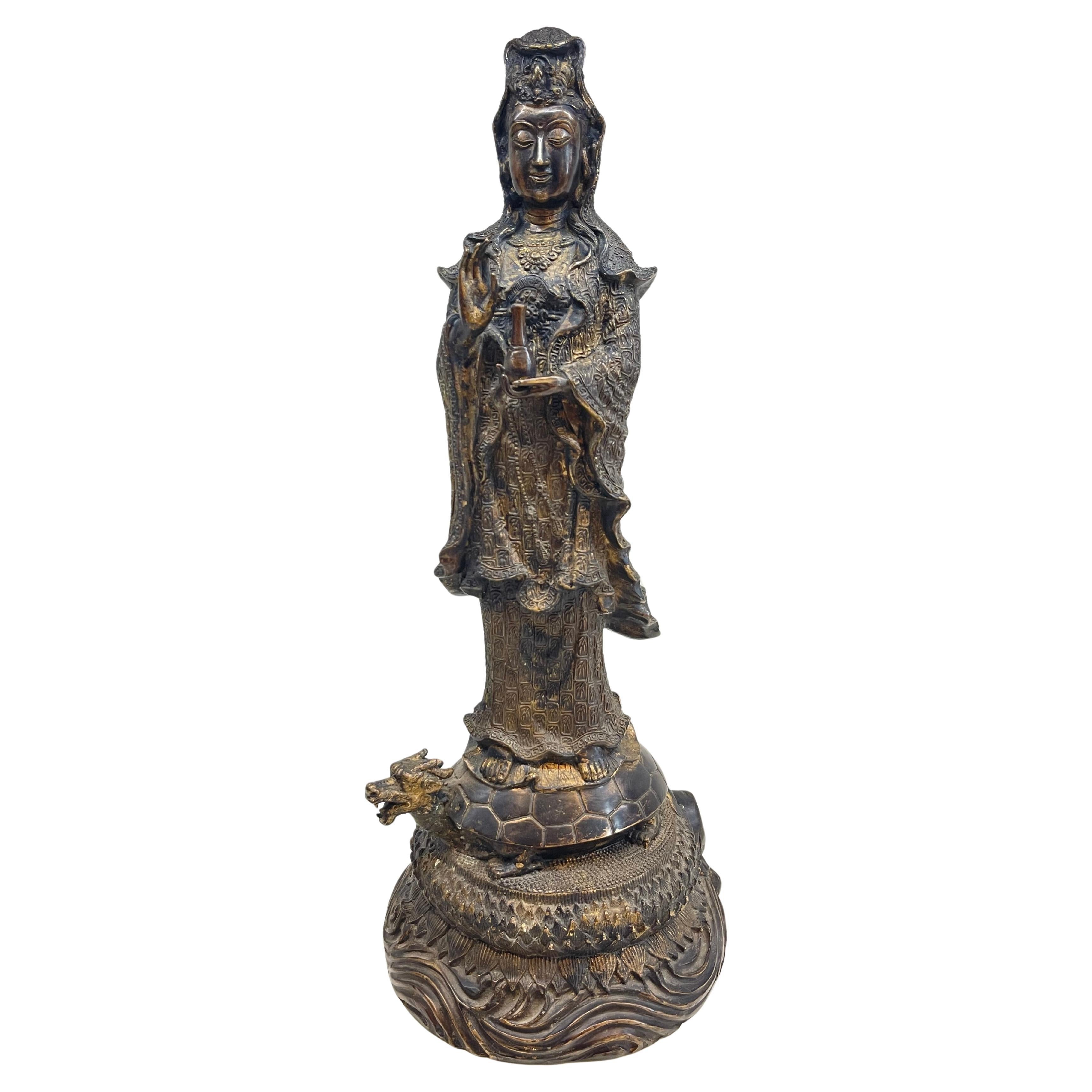 Große chinesische Original-Bronzefigur von Guanyin aus Guanyin