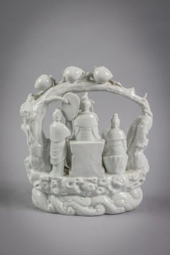 Large Chinese Porcelain Blanc De Chine Figural Group, Circa 1880