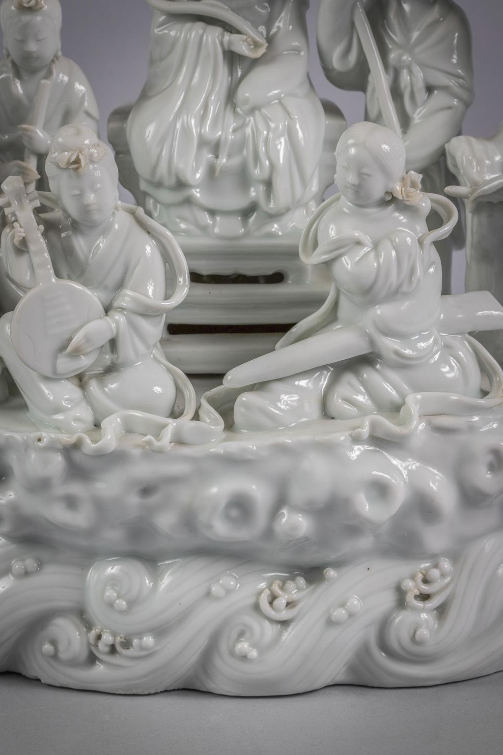 Large Chinese Porcelain Blanc De Chine Figural Group, Circa 1880 For Sale 2