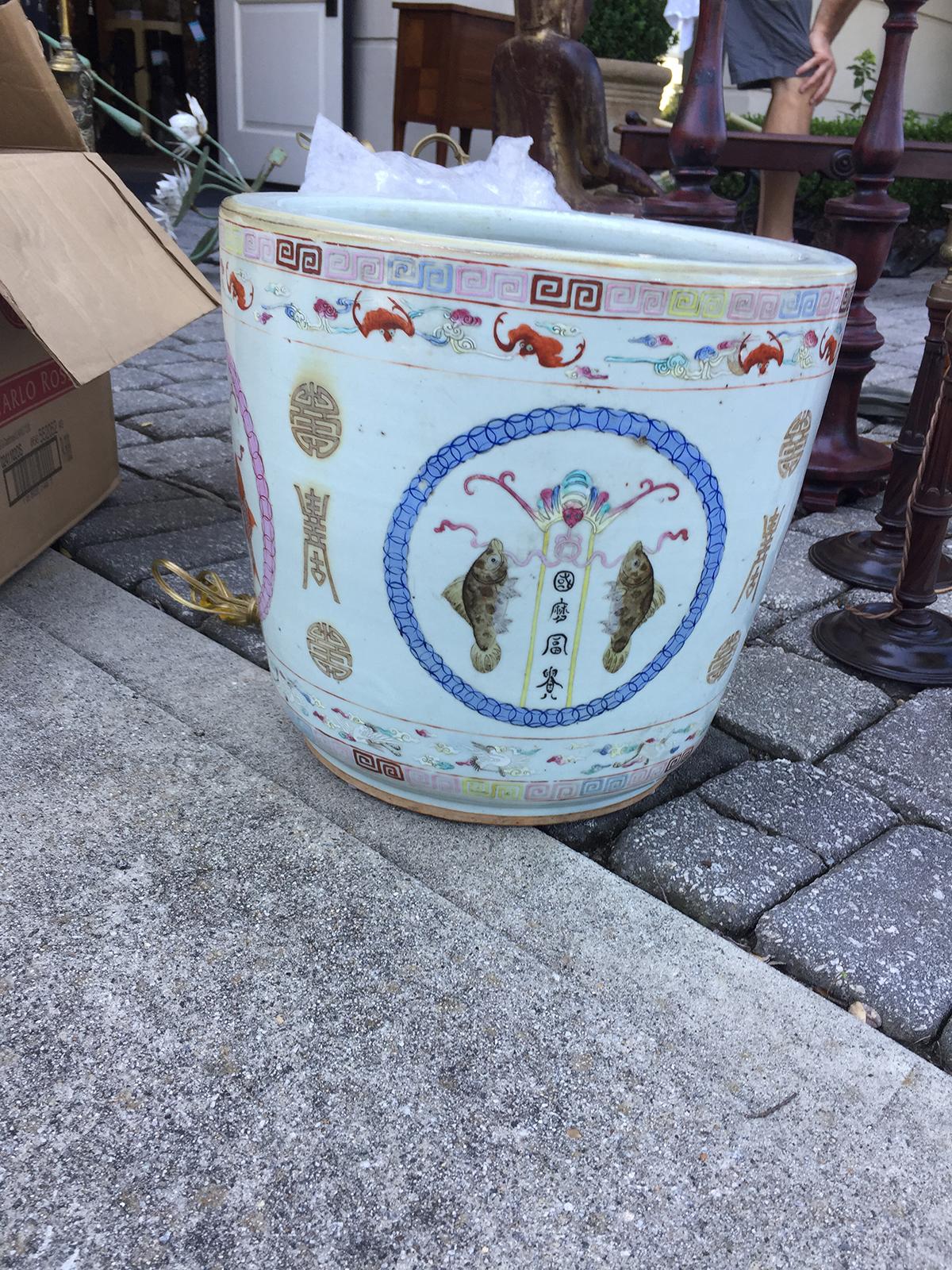 Large Chinese Porcelain Cachepot Planter, circa 1900 3