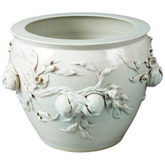 Antique Large Chinese Porcelain Celedon Jardiniere