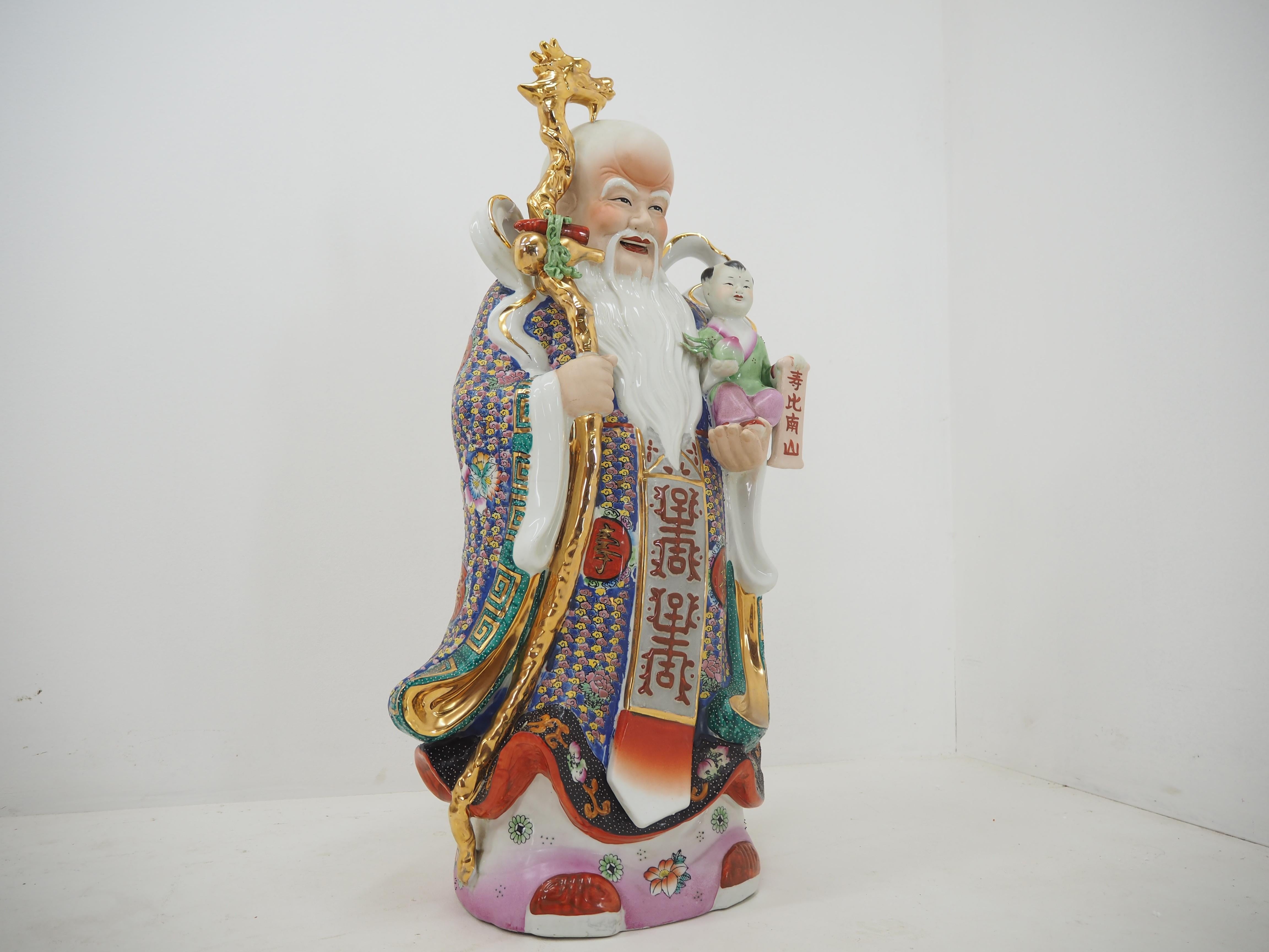 Large Chinese Porcelain Sculpture, 1930s In Good Condition In Praha, CZ