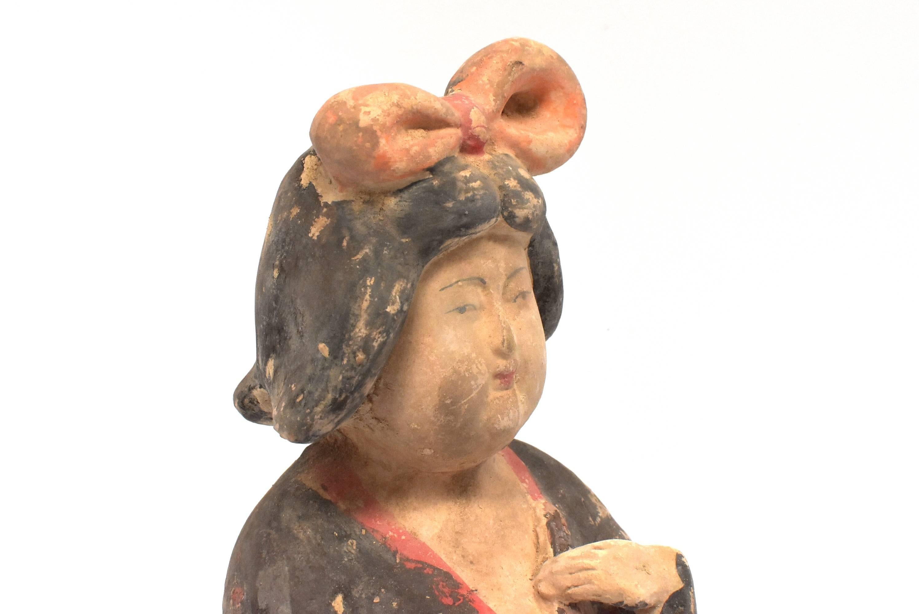 Large Chinese Pottery Court Lady, Tang Style 5