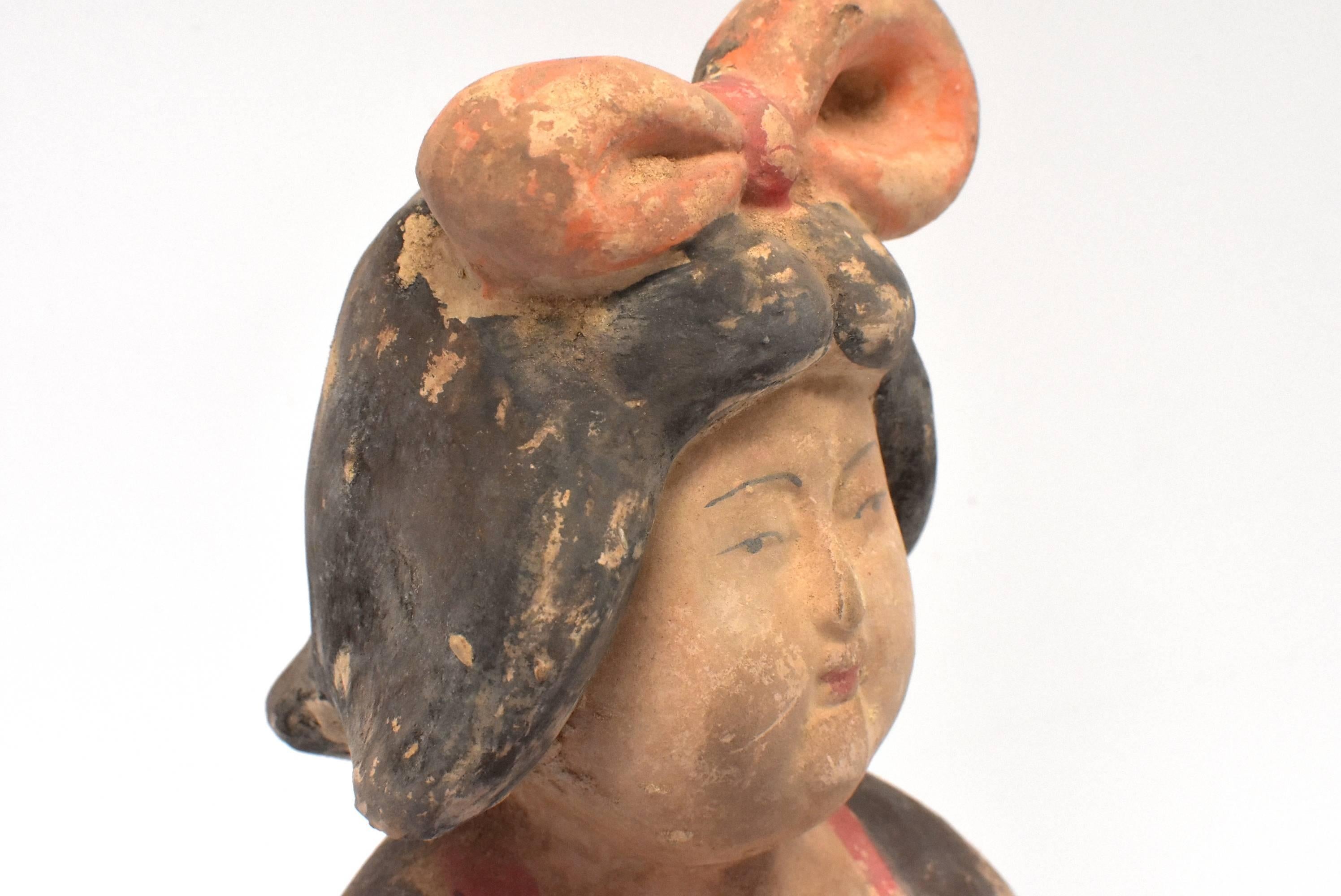 Large Chinese Pottery Court Lady, Tang Style 7