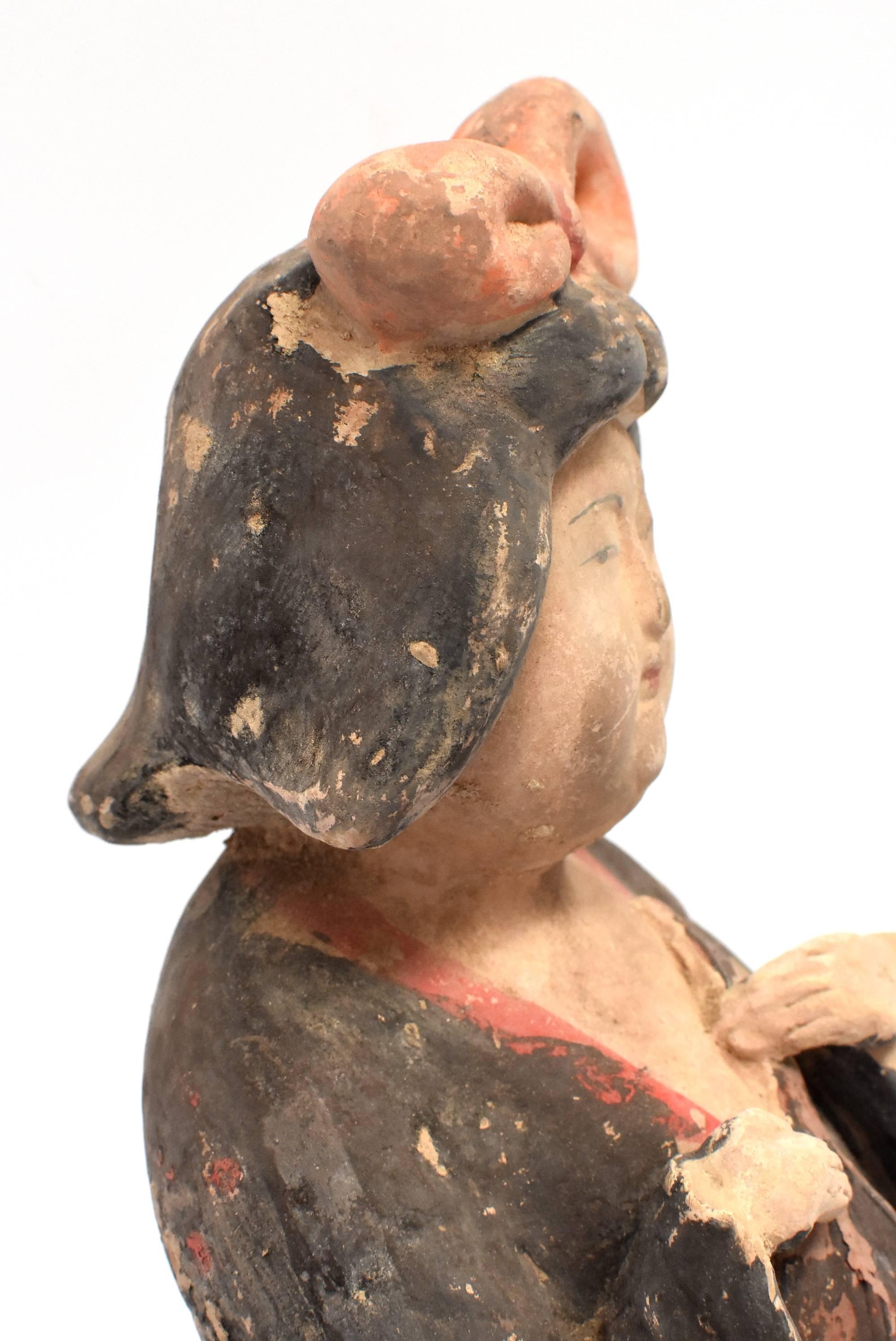Large Chinese Pottery Court Lady, Tang Style 8
