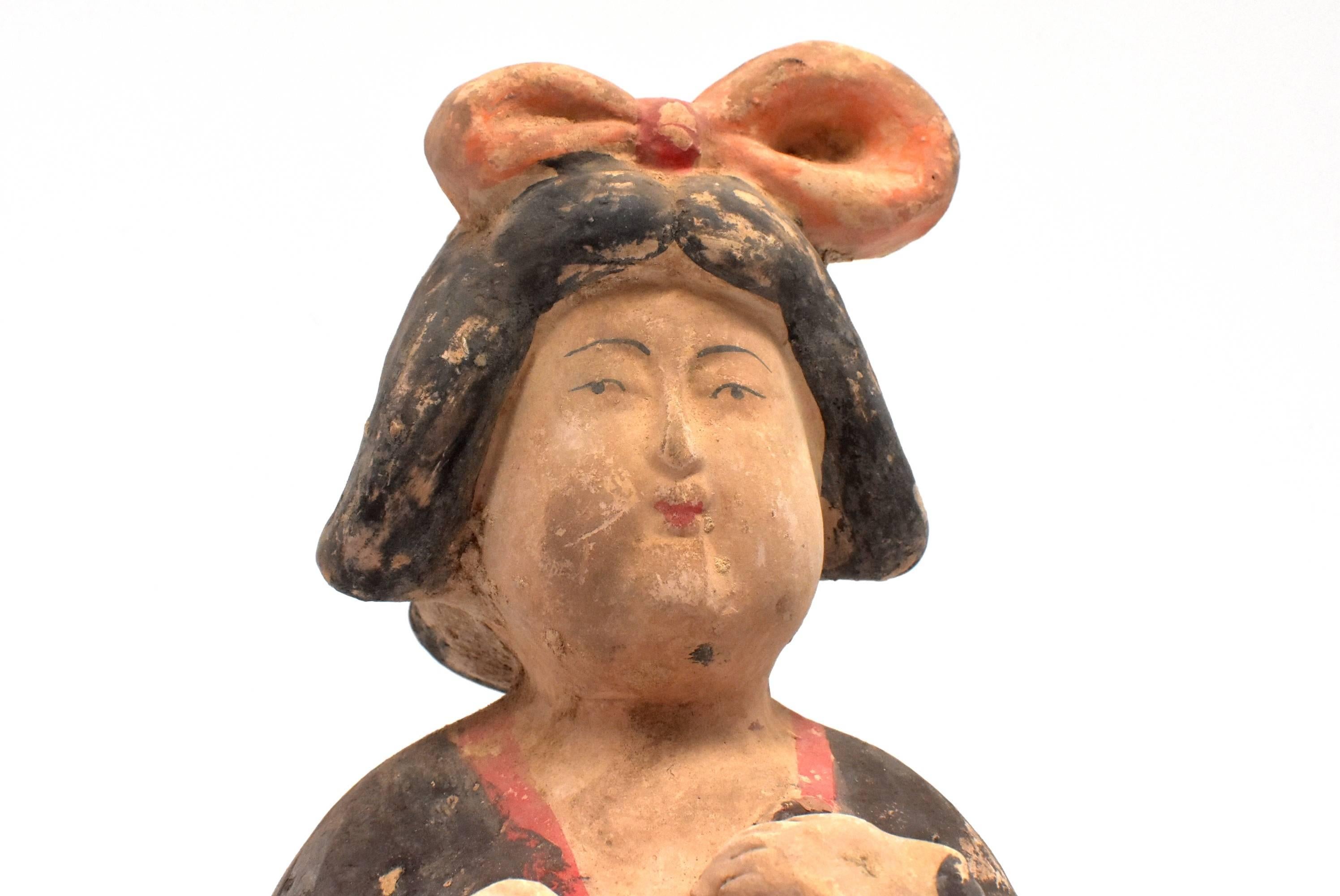 Large Chinese Pottery Court Lady, Tang Style 13
