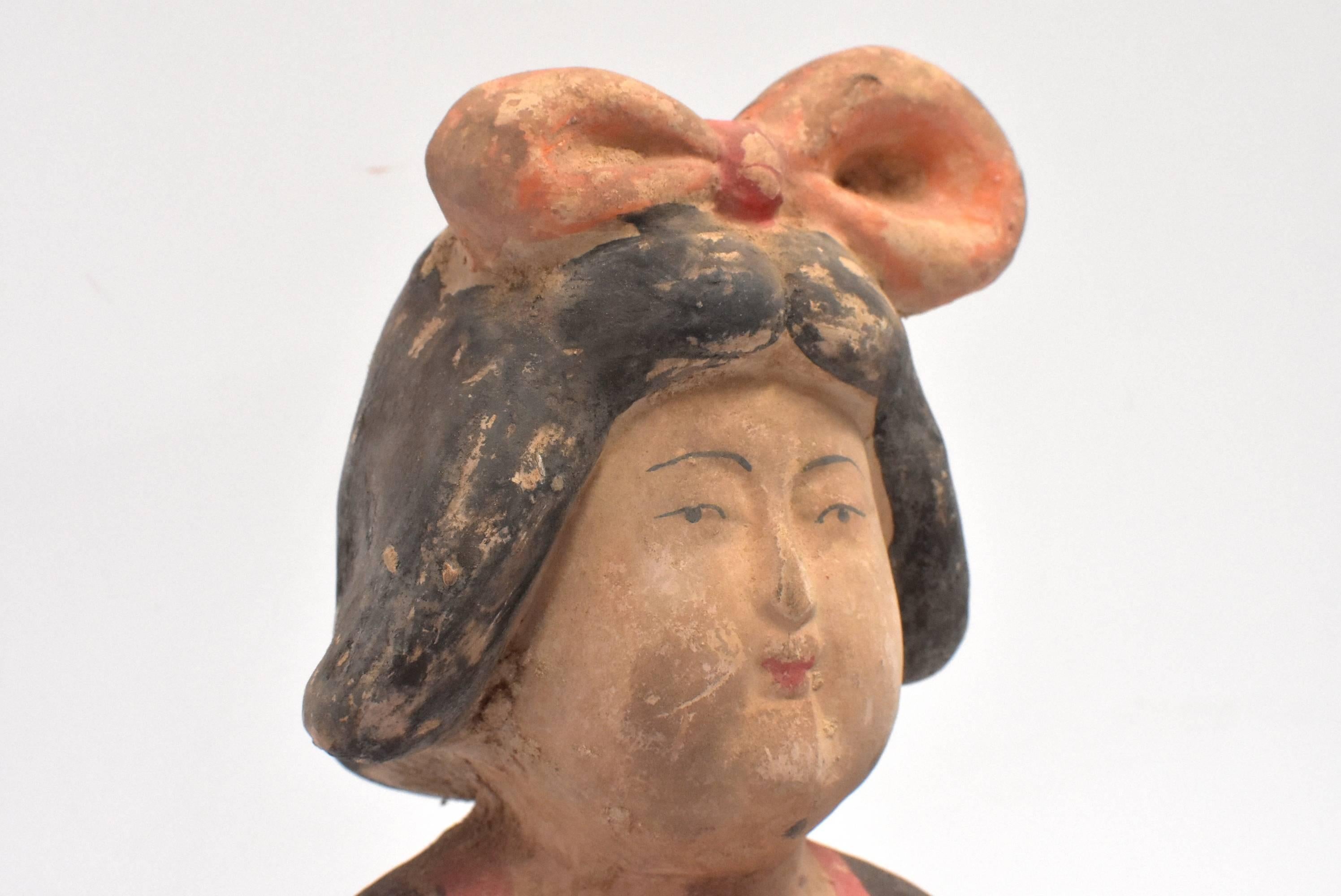 Large Chinese Pottery Court Lady, Tang Style 14