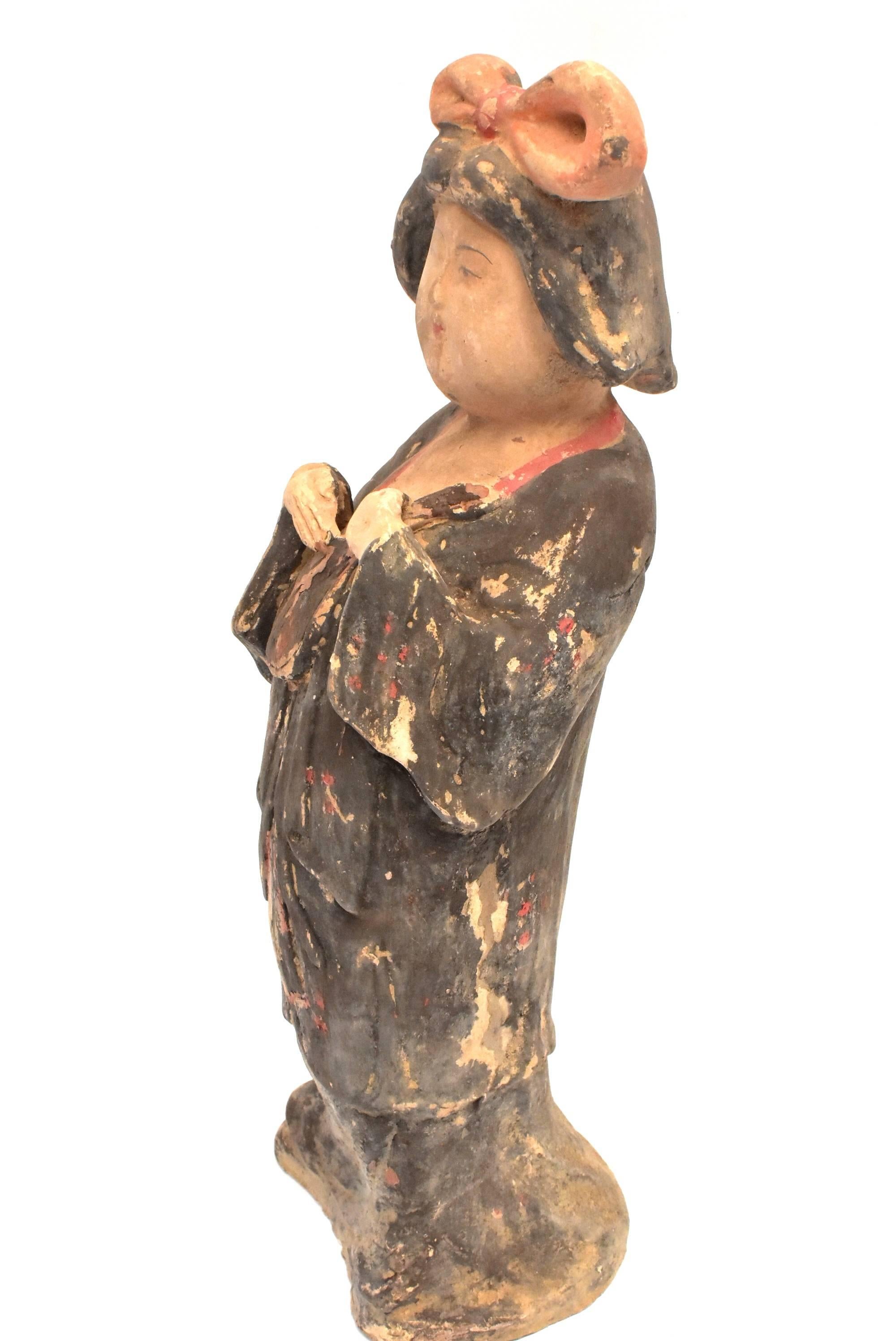 20th Century Large Chinese Pottery Court Lady, Tang Style