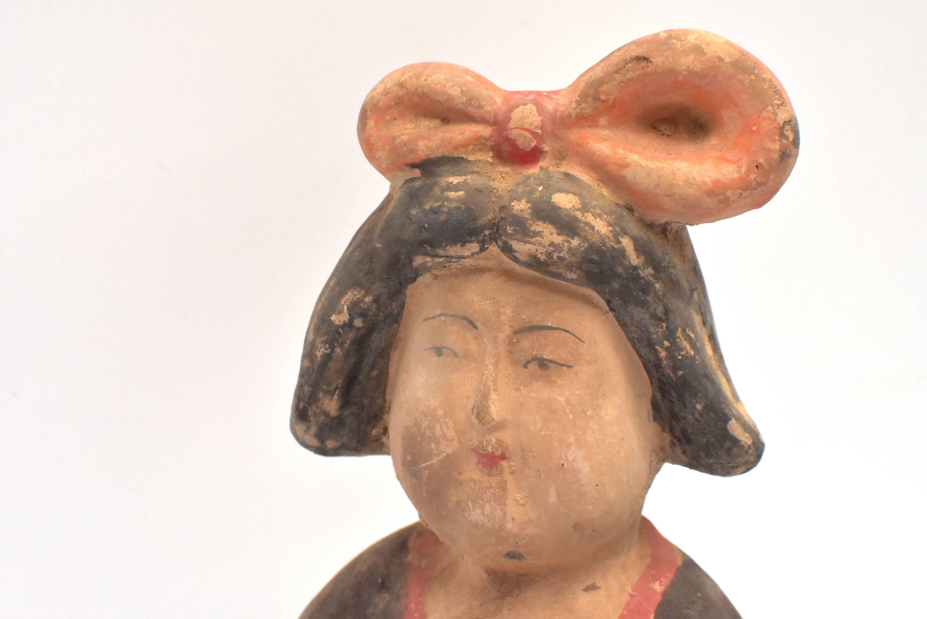 Large Chinese Pottery Court Lady, Tang Style 3