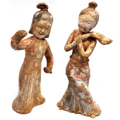 Large Chinese Pottery Figures Set of 2, Han Style
