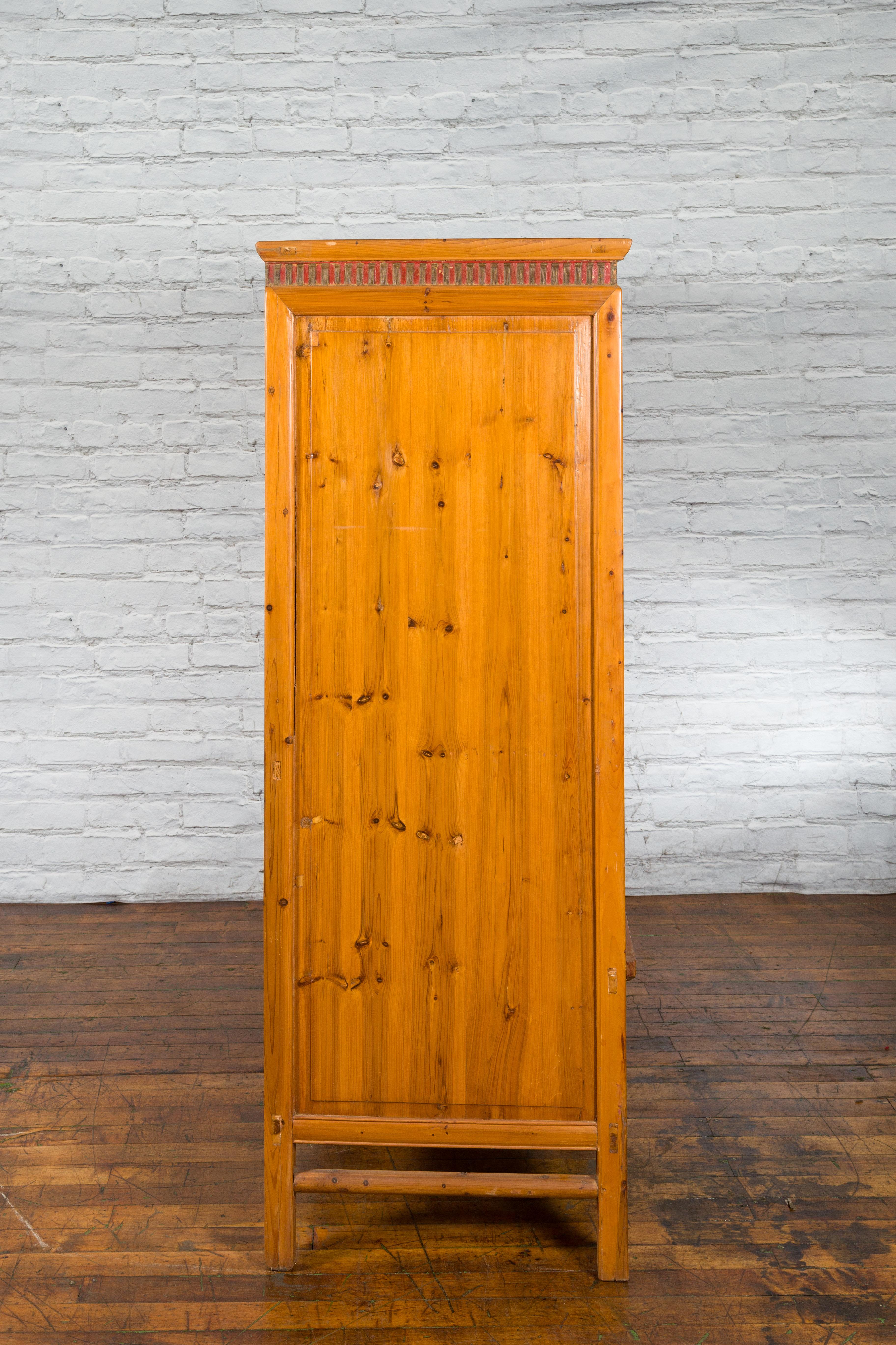 Large Chinese Qing Dynasty 19th Century Cabinet with Hand-Carved and Gilt Panels For Sale 14