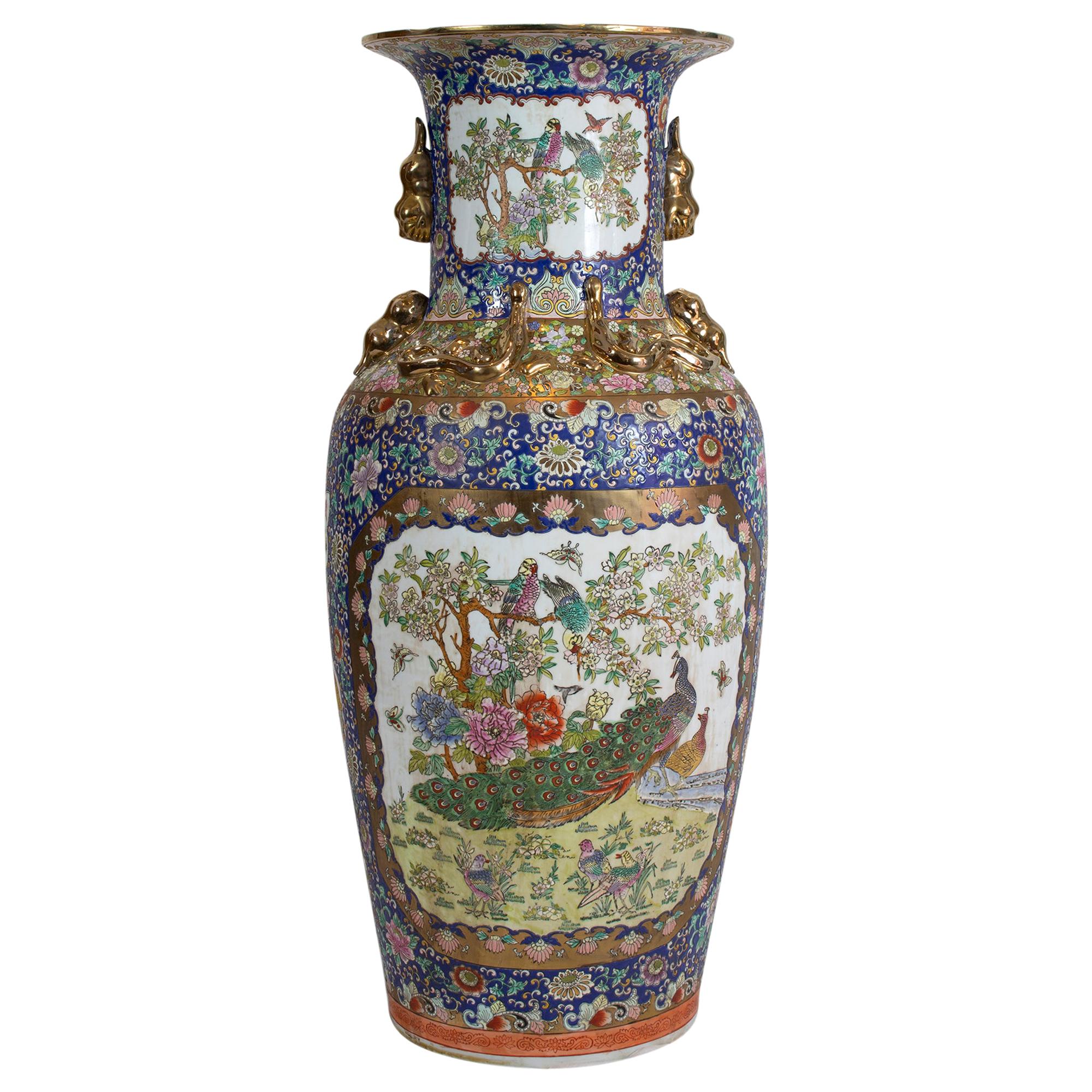10.24“Old China antique Qing Dynasty Enamel color FLOWER bird Garlic bottle 