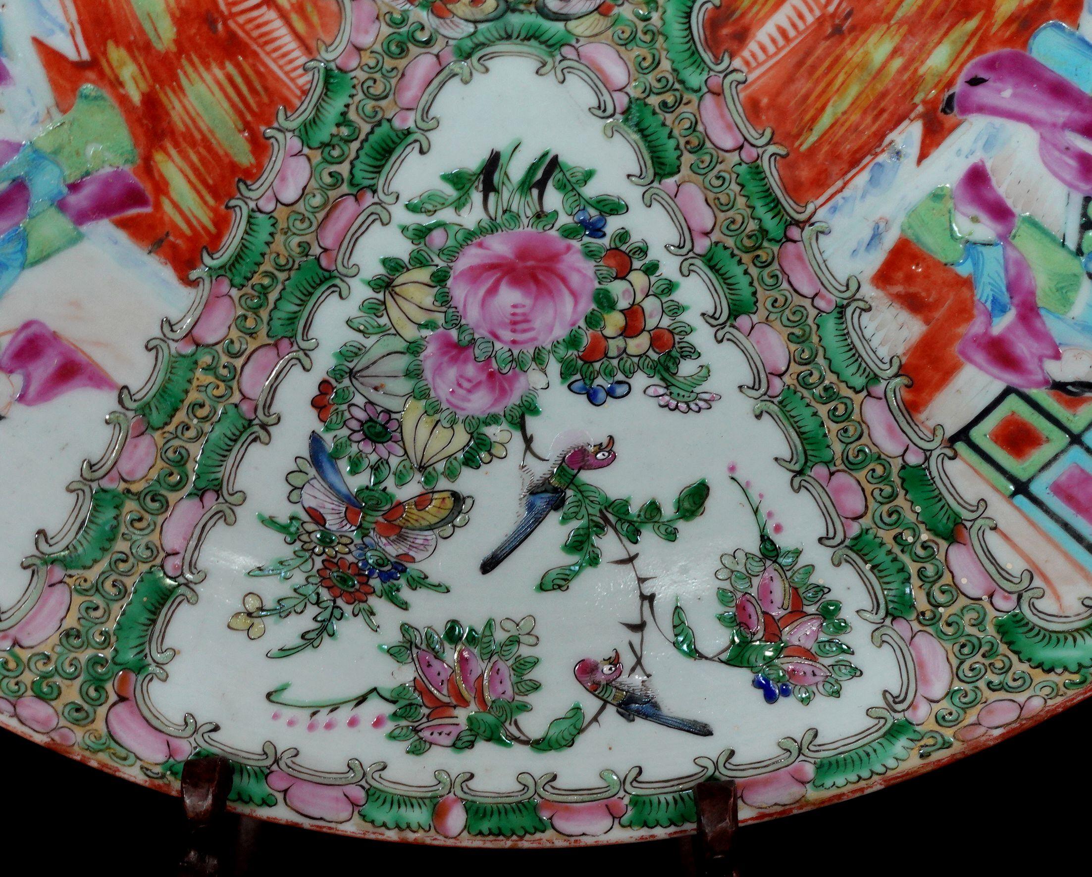 Large Chinese Rose Medallion Porcelain Plate, Ric 057 For Sale 3