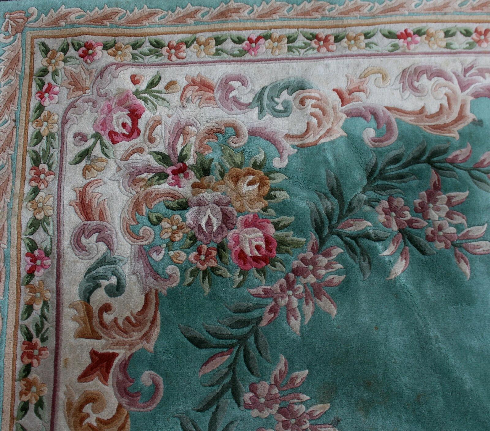 Large Chinese Rug Aubusson Carpet Savonnerie Thick Wool Pile For Sale 5