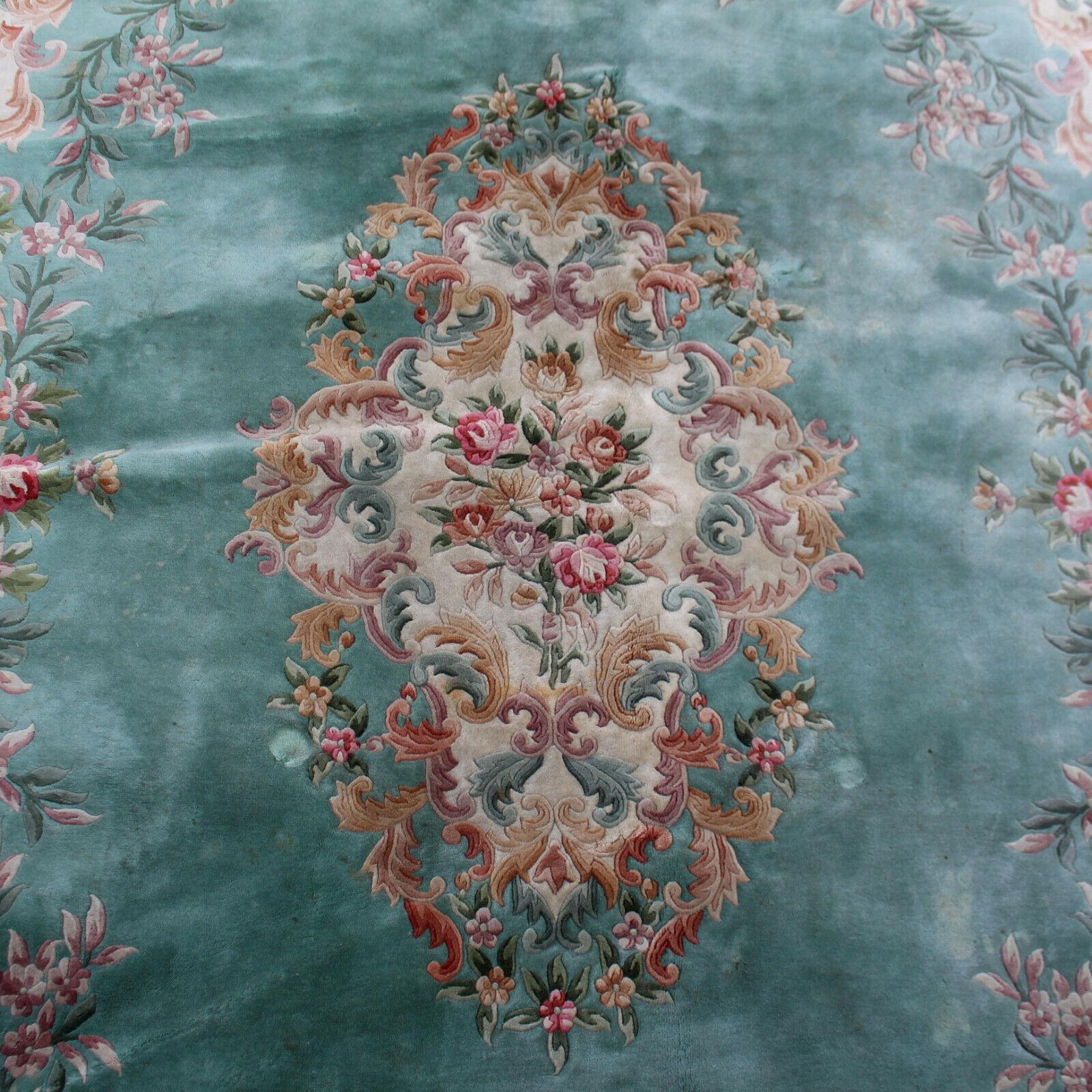 Large Chinese Rug Aubusson Carpet Savonnerie Thick Wool Pile For Sale 1