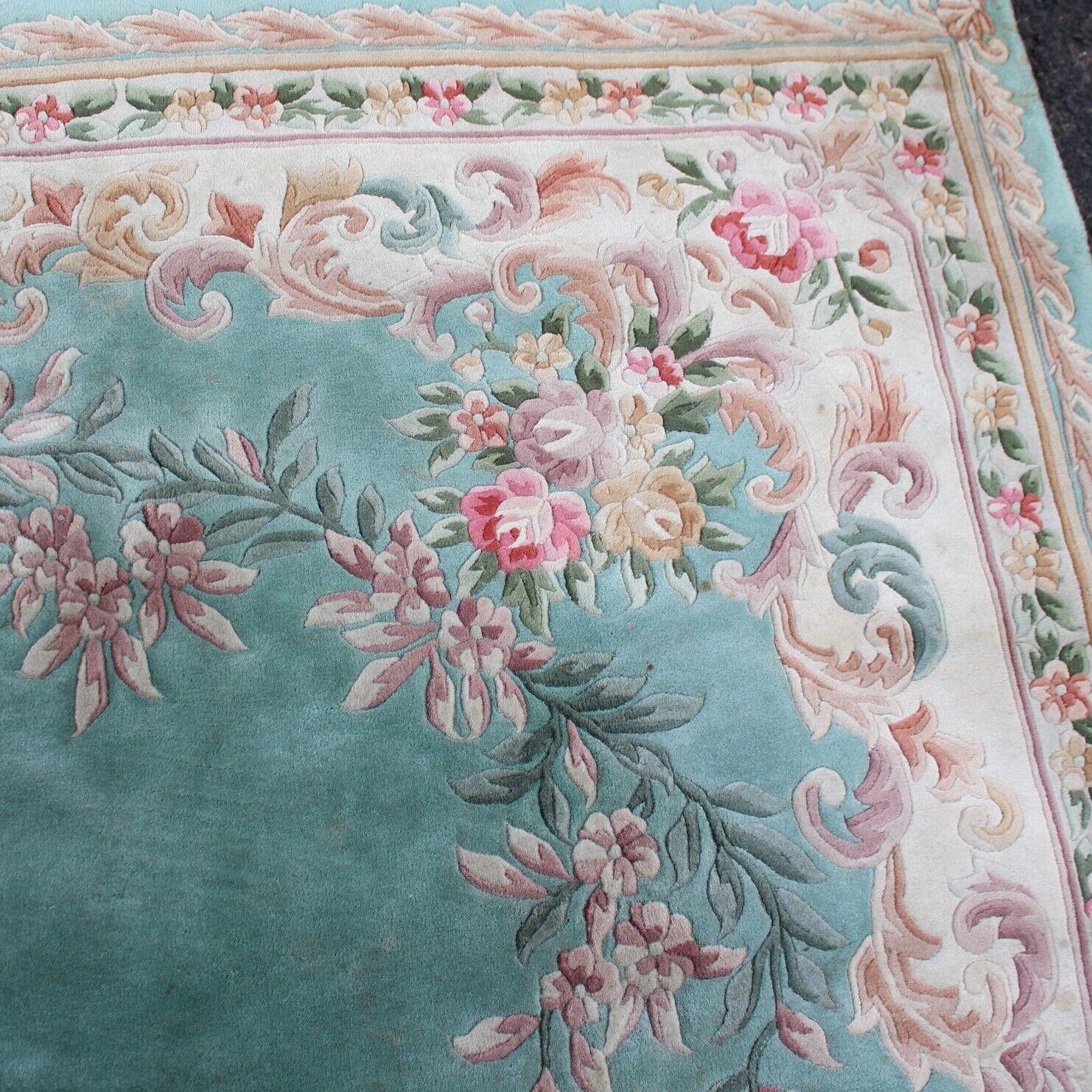 Large Chinese Rug Aubusson Carpet Savonnerie Thick Wool Pile For Sale 3