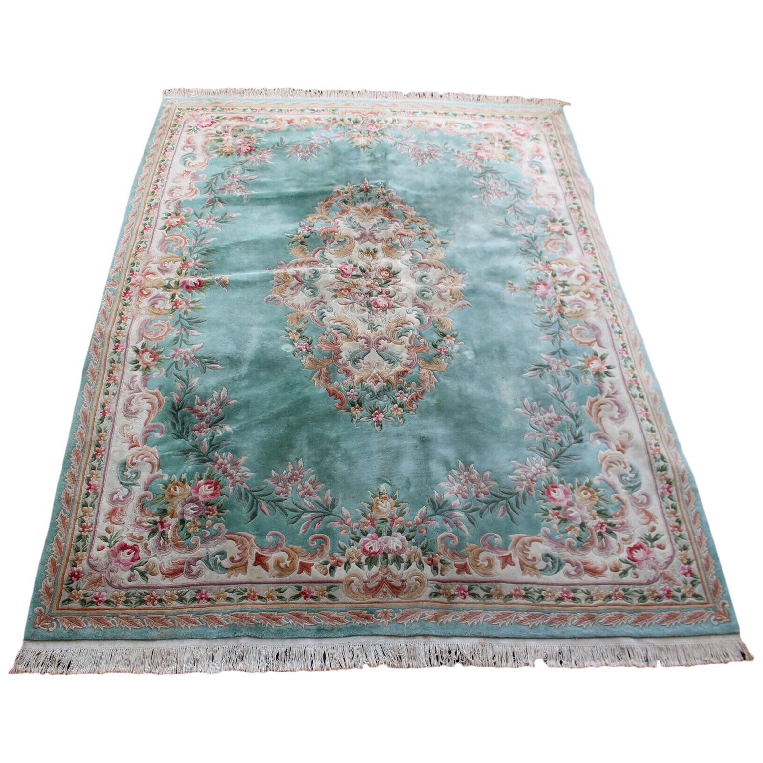 Large Chinese Rug Aubusson Carpet Savonnerie Thick Wool Pile For Sale